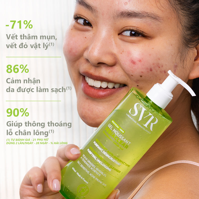 Hiệu quả SVR Sebiaclear Gel moussant