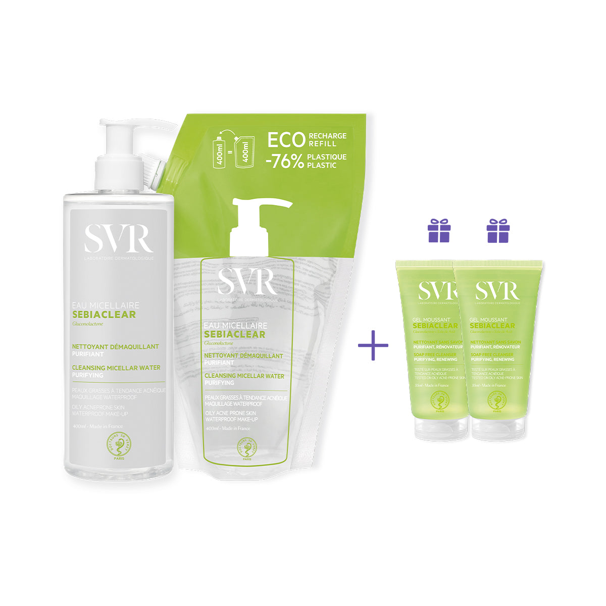 Combo 2 Nước tẩy trang làm sạch dầu nhờn 400ml