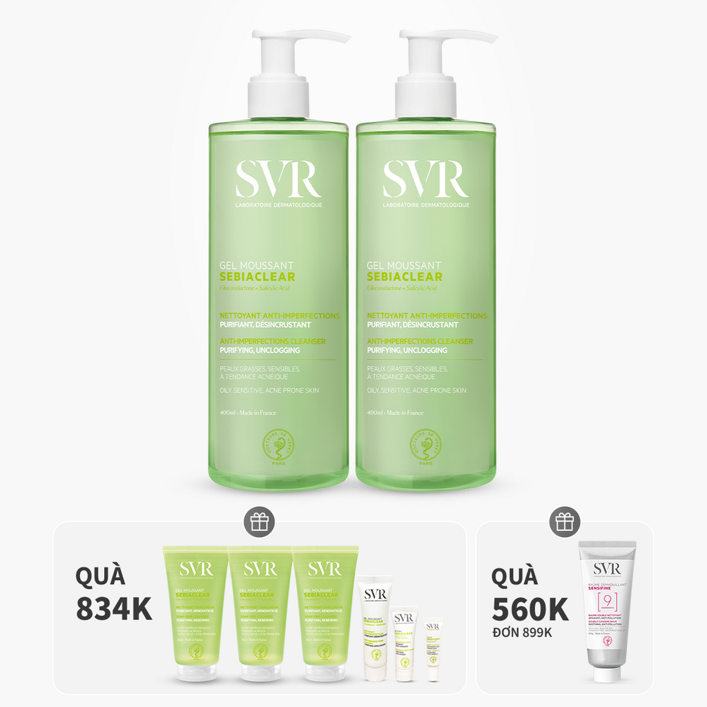 Bộ đôi gel rửa mặt làm sạch dầu nhờn 400ml