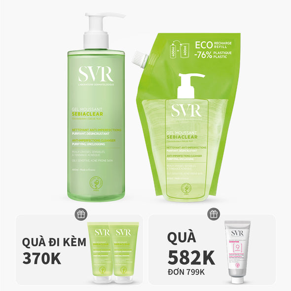 Bộ đôi gel rửa mặt làm sạch dầu nhờn 400ml (1 chai 400ML + 1 túi 400ML)