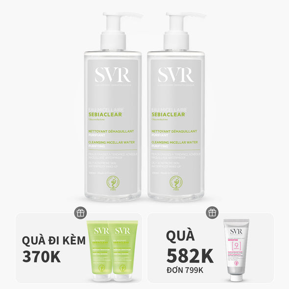 Bộ đôi nước tẩy trang làm sạch dầu nhờn 400ML