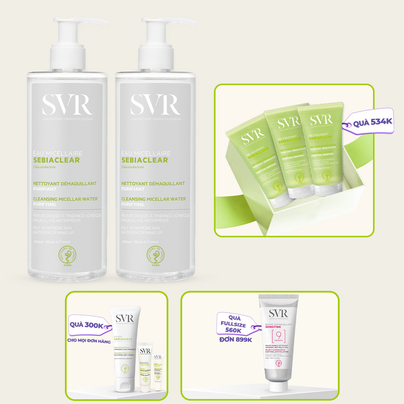 Combo 2 Nước tẩy trang làm sạch dầu nhờn 400ML