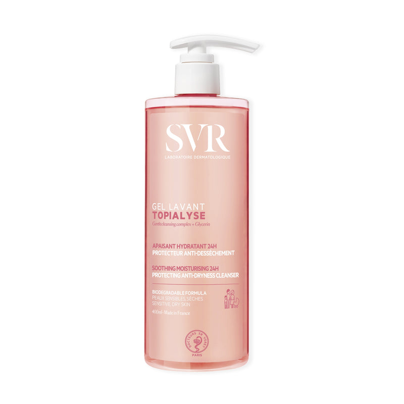 Gel rửa mặt và tắm SVR TOPIALYSE GEL LAVANT giúp làm mịn, dưỡng ẩm cho da dùng được cho mặt và toàn thân