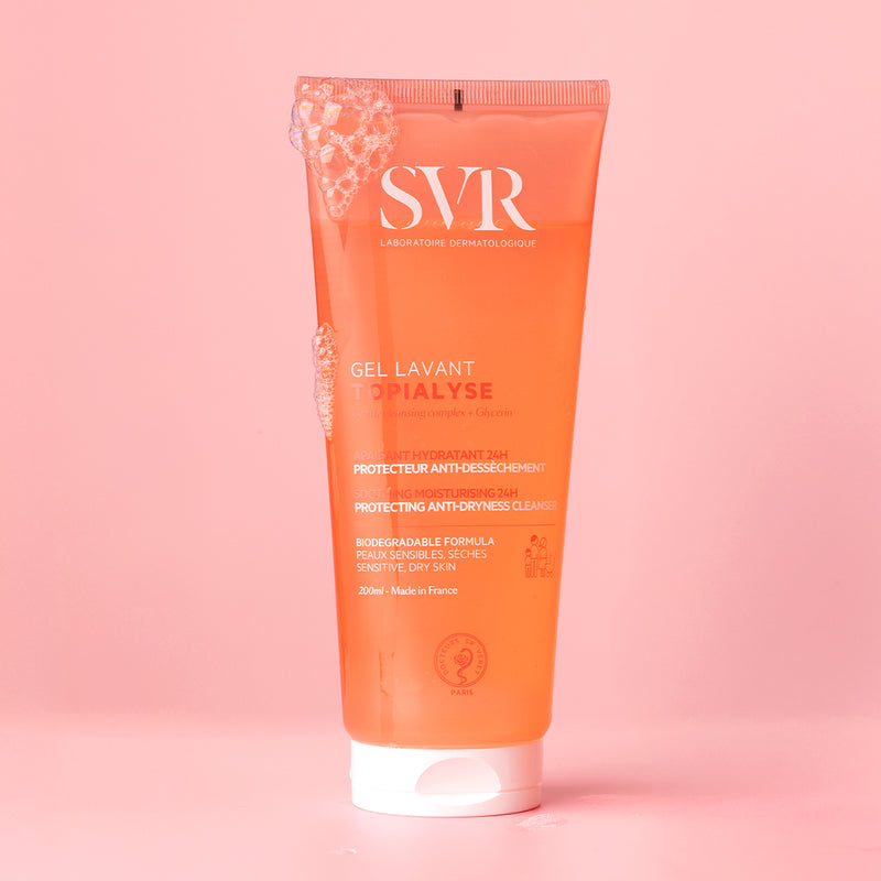 Gel rửa mặt và tắm SVR TOPIALYSE GEL LAVANT giúp làm mịn, dưỡng ẩm cho da dùng được cho mặt và toàn thân