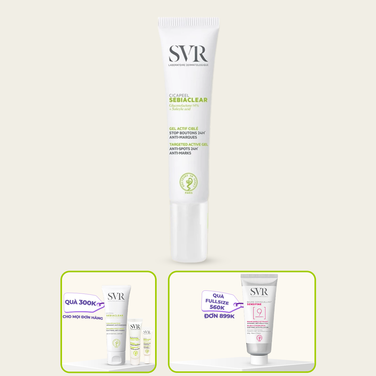 Kem chấm mụn dạng gel SVR Sebiaclear Cicapeel 15ml