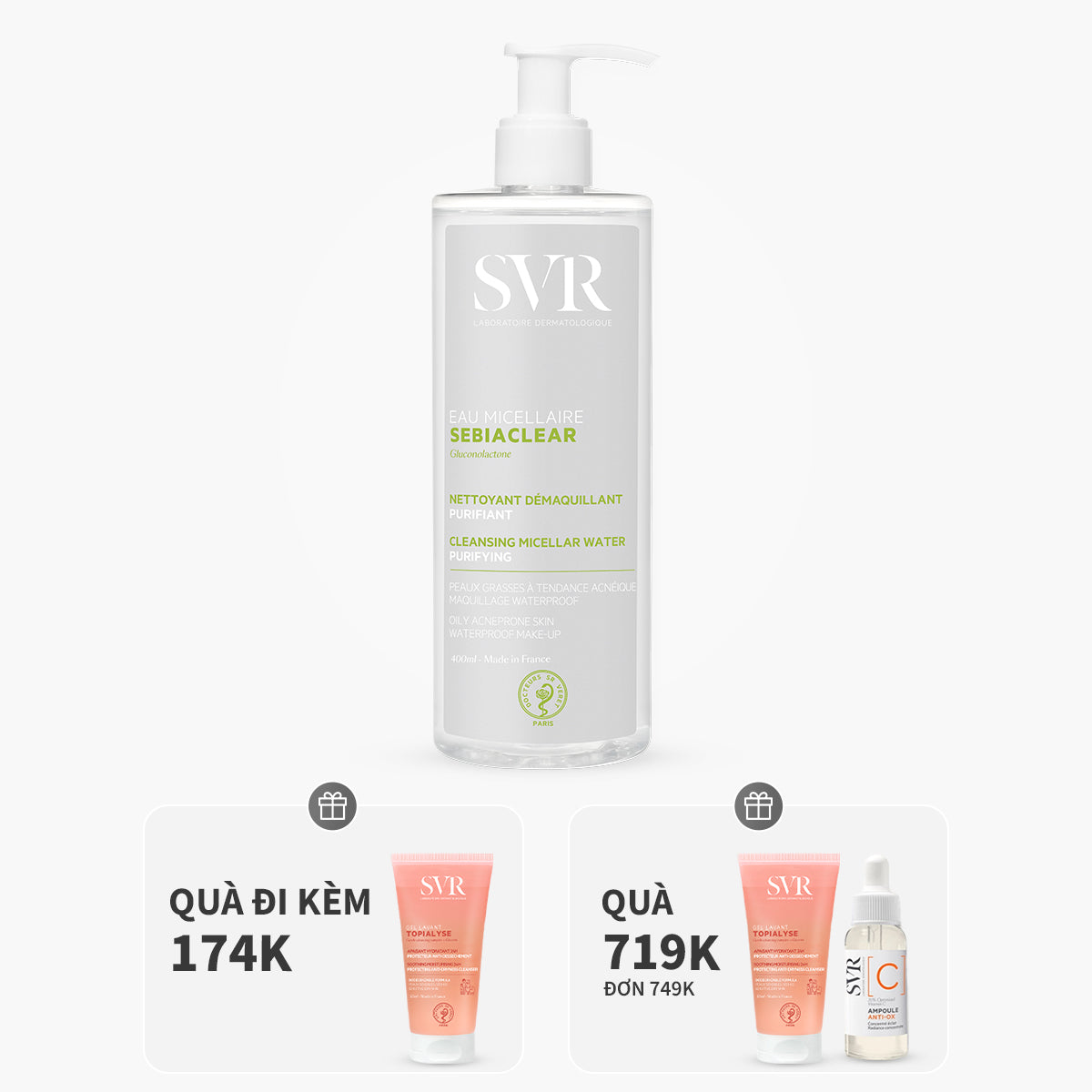 Nước tẩy trang làm sạch dầu nhờn 400ml