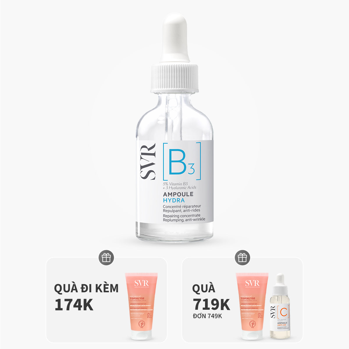 Ampoule B3 dưỡng ẩm, chống nhăn da 30ml