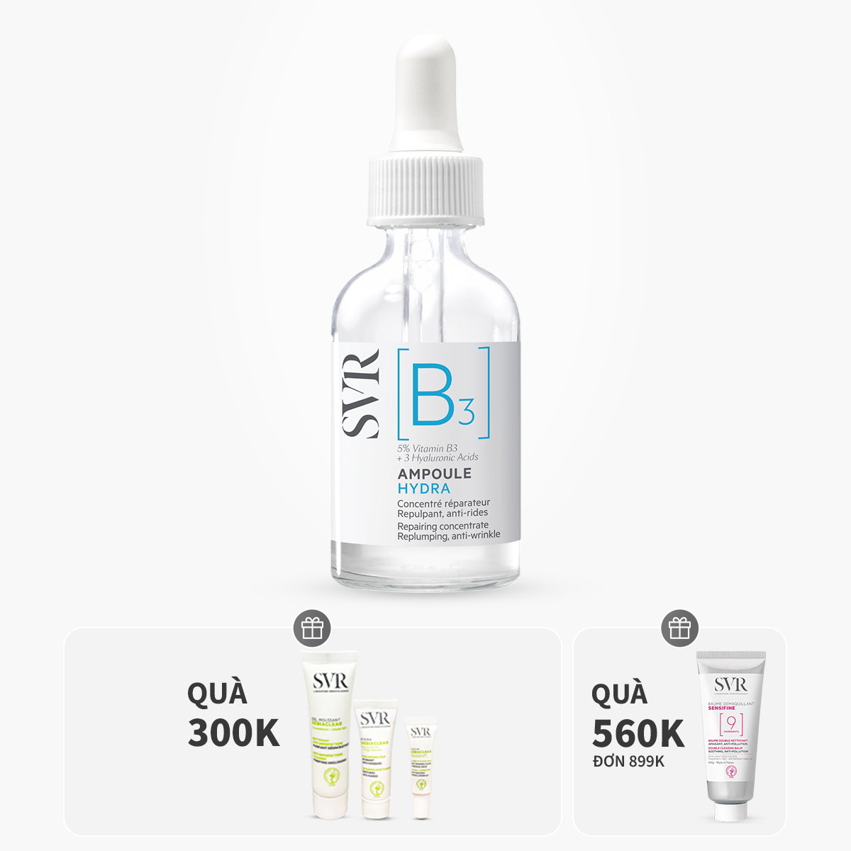 Ampoule B3 dưỡng ẩm, chống nhăn da 30ml
