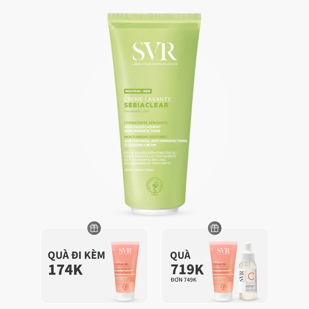 Sữa rửa mặt làm dịu, không khô da 200ml