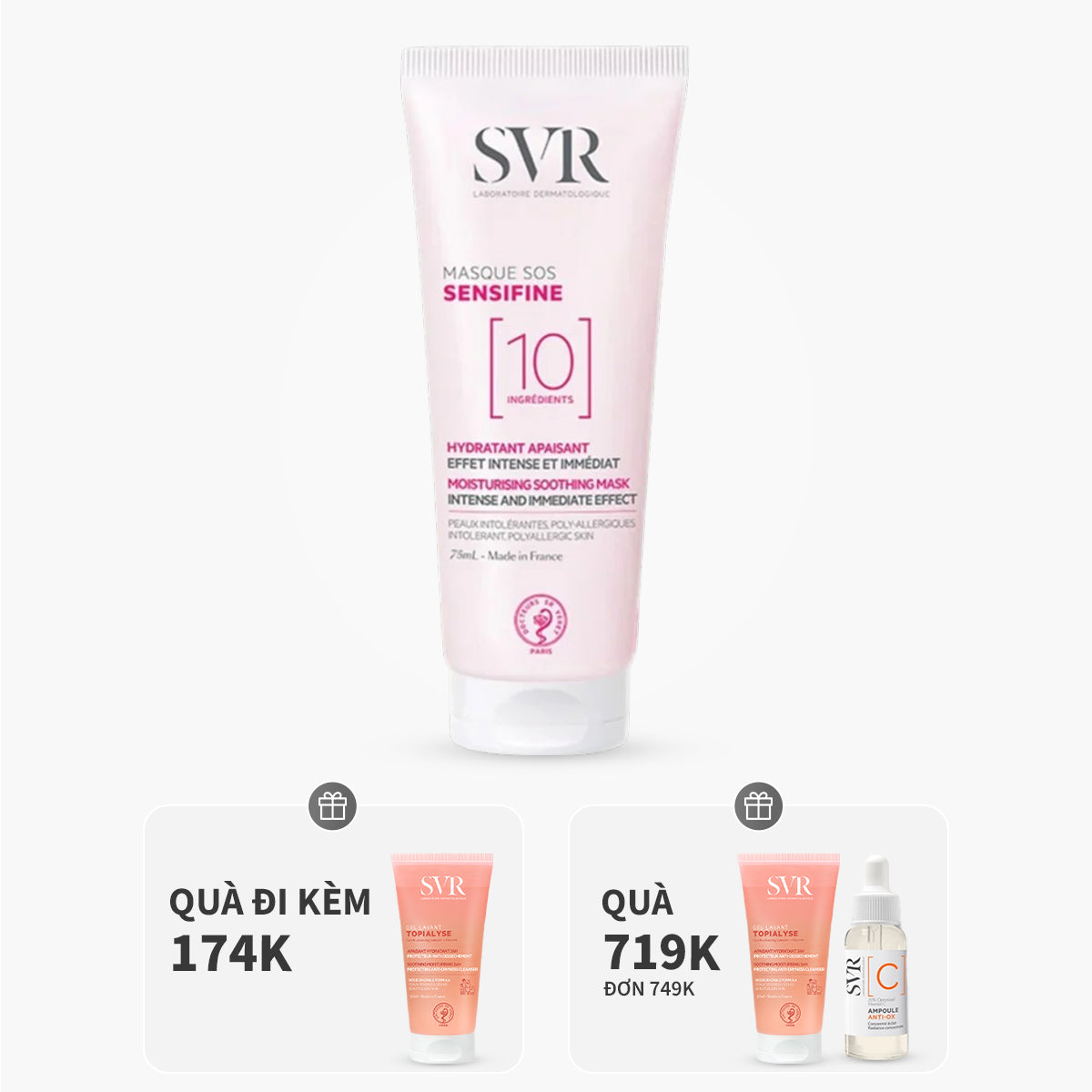 Mặt nạ làm dịu, giảm ứng đỏ 75ml