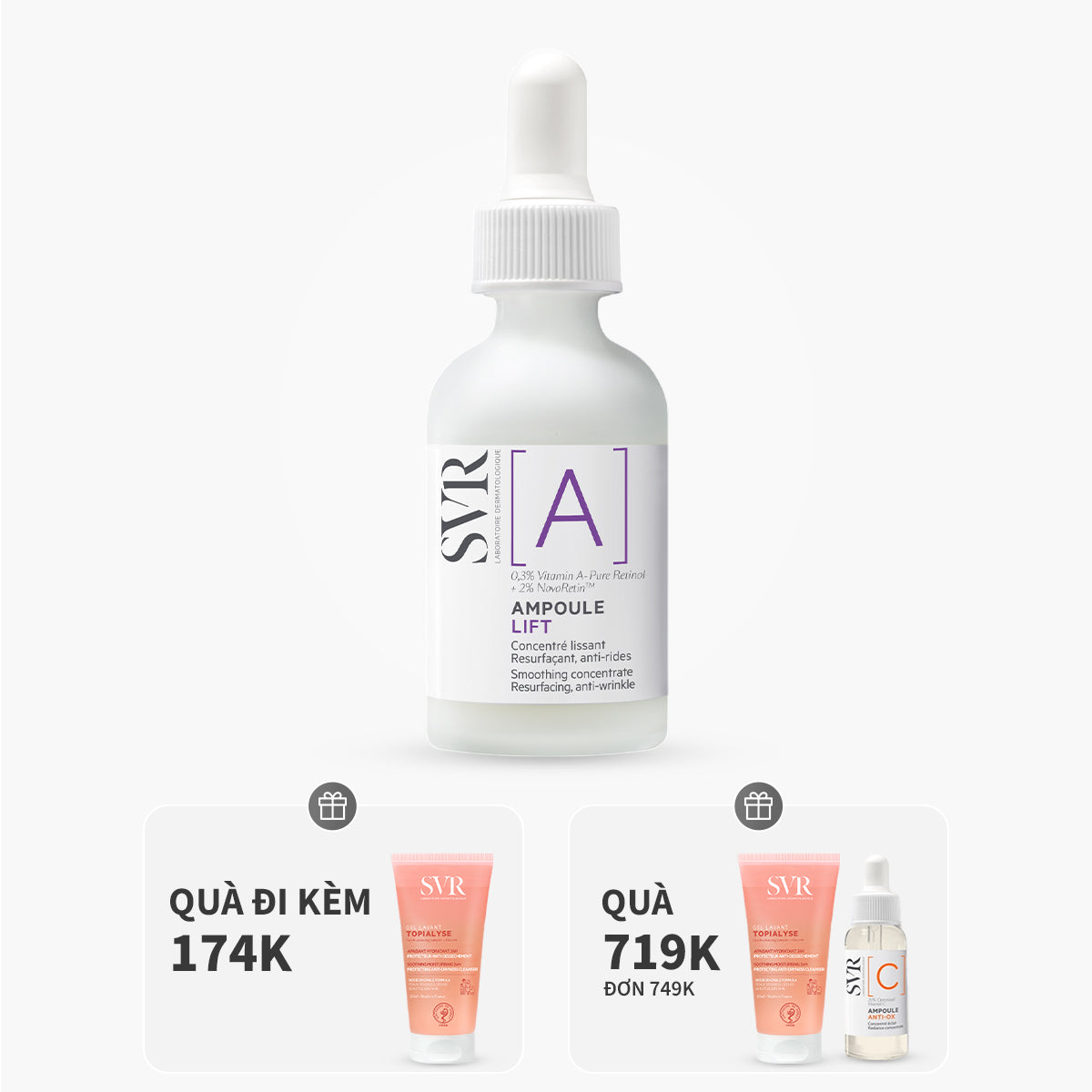 Ampoule A giảm nếp nhăn, ngăn ngừa mụn 30ml
