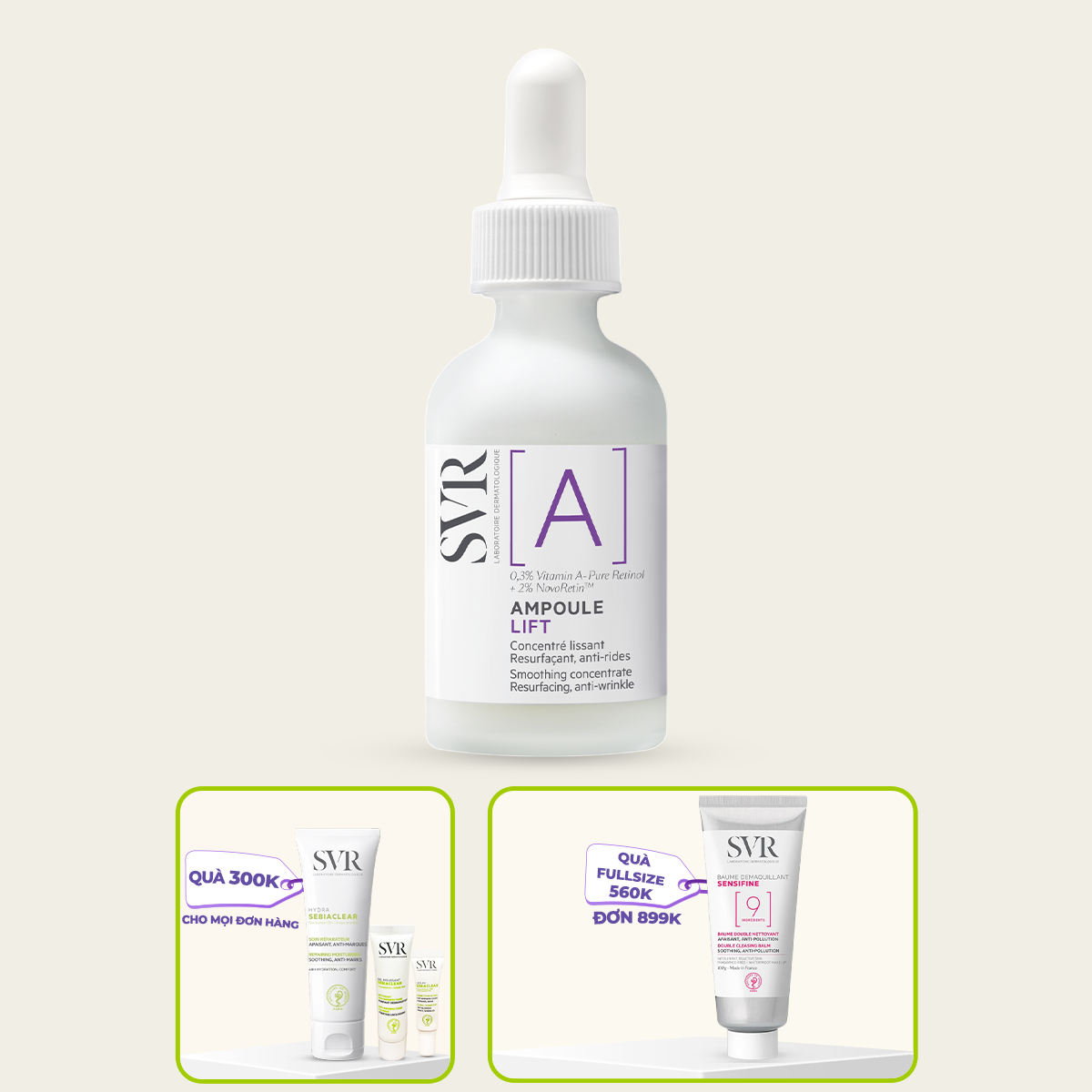 Tinh chất dưỡng da SVR [A] AMPOULE LIFT 30ML giúp làm giảm nếp nhăn và mềm mịn da
