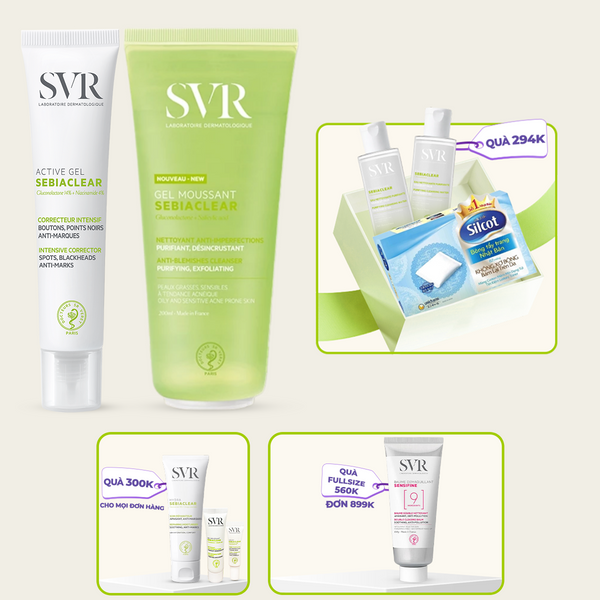 Bộ đôi Gel dưỡng giảm mụn mờ thâm 40ml và Gel rửa mặt làm sạch dầu nhờn 200ml