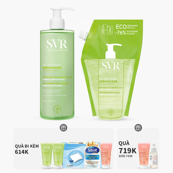 Bộ đôi gel rửa mặt làm sạch dầu nhờn 400ml (1 chai 400ML + 1 túi 400ML)