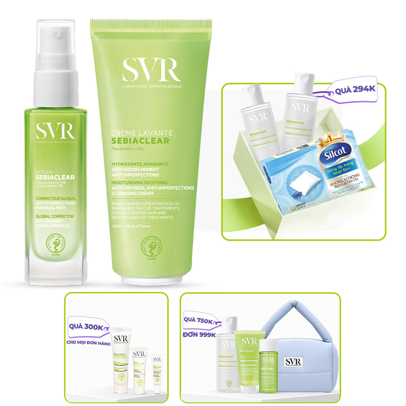 Bộ đôi Tinh Chất Giảm Mụn Mờ Thâm 30ml và Gel rửa mặt làm sạch dầu nhờn 200ml